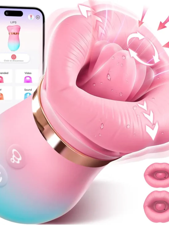 Anal Clit Nipple Vibrator Adult Sex Toys for Women 5IN1 Mouth Sucking Vibrator Rose Sex Toy 10 Tongue Licking Massager APP