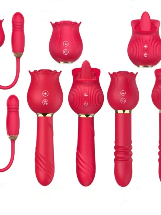 Rose Series Female Vibrator Telescopic Jumping for Egg with High-Frequency Sucking Tongue Licking Pleasure Sex Toys