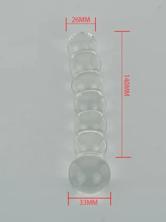Wholesale in Stock Cheap Large Quantity Straight Beads Shape Model Factory Hand Made Crystal Glass Butt Plug Sex Toy