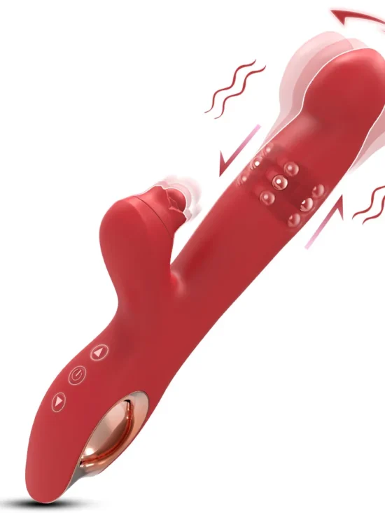 Rabbit Vibrator for Women, Powerful G-Spot Vibrating Swinging Beaded Clit Stimulator, Female Masturbator for Adult Sexy Toys