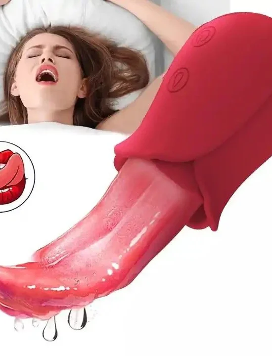 Factory Outlet  Realistic Tongue Licking Rose Vibrators G Spot Clitoris Stimulator Nipple Massager Vibrator Toys for Woman